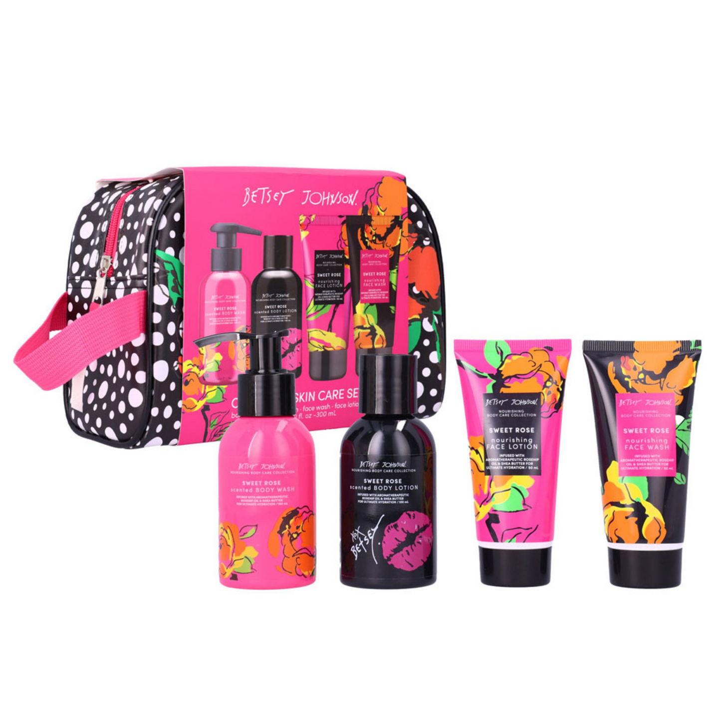 Set Cuidado Facial Betsey Johnson Cosmetiquero Lunares